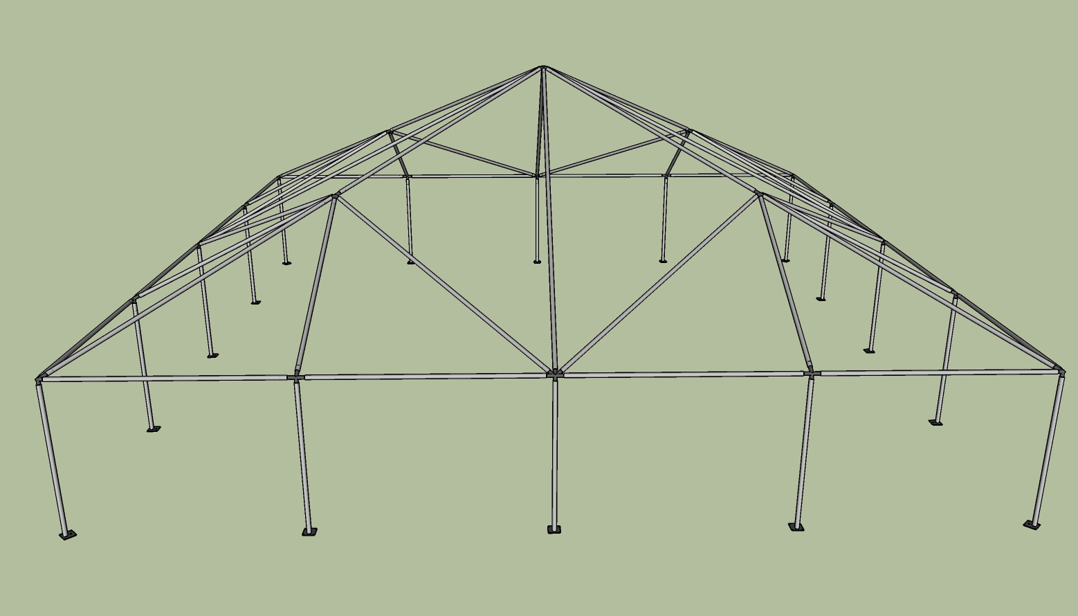 40x40 frame tent side view